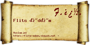 Flits Ádám névjegykártya